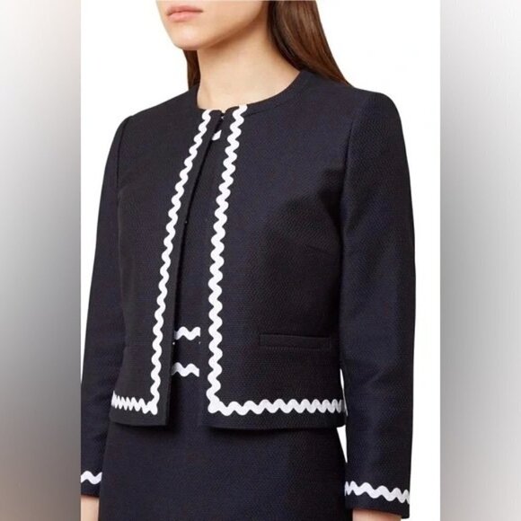 Hobbs London Melonie Ric Rac Trim Blazer Jacket - Picture 5 of 7